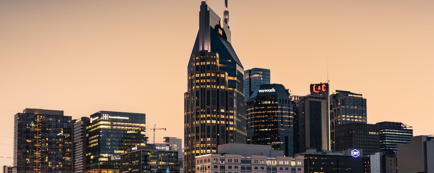Downtown Nashville at dusk