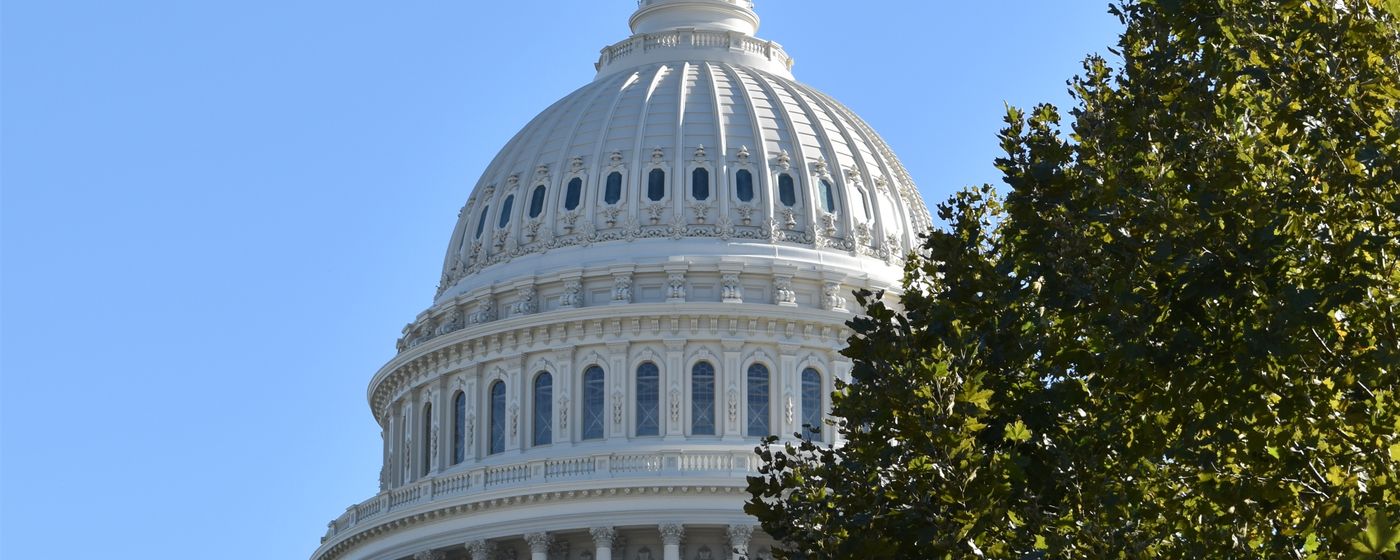 The United States Capitol building under a clear sky