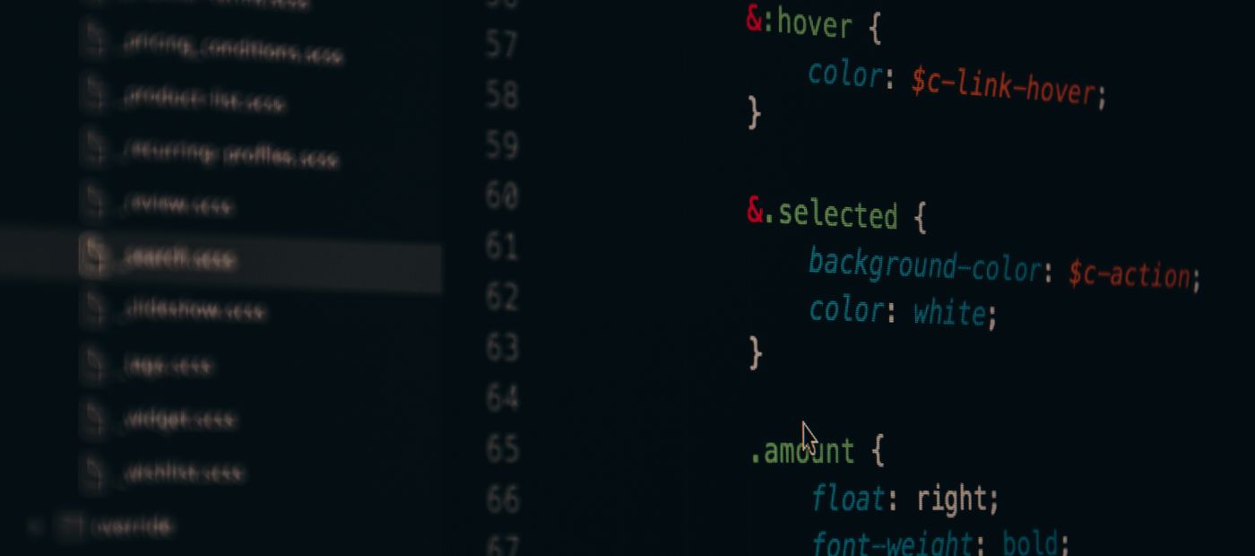 Lines of stylesheet code on a screen
