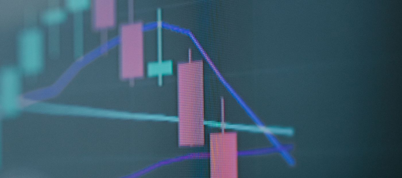 A screen showing a market chart